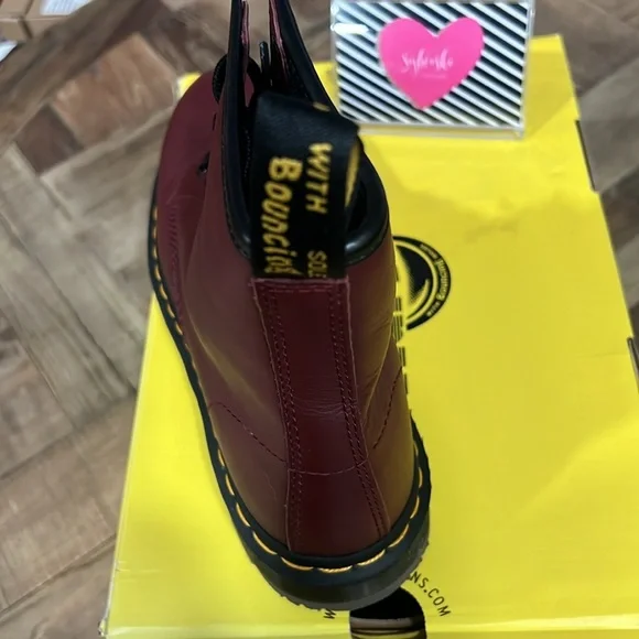 🆕DR MARTENS 1460 SLIP RESISTANT LEATHER LACE UP BOOTS CHERRY RED INDUSTRIAL NWT - Picture 12 of 13